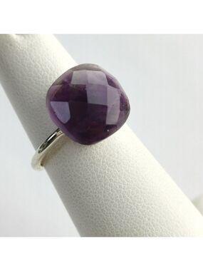 Modernist Amethyst Ring in Sterling Silver size 6 🆕